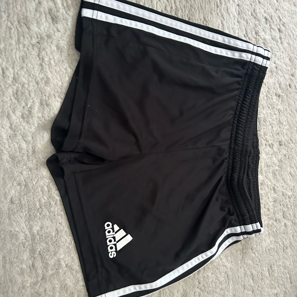 adidas Black Shorts with White Triple Stripes